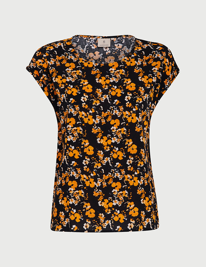 Peppercorn Fanny Malucca bluse Curve T-Shirt 9000P Black Print