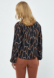 Desires Fenja Long Sleeve Blouse Bluser 9000P Black Print