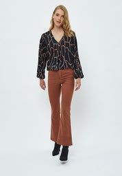 Desires Fenja Long Sleeve Blouse Bluser 9000P Black Print