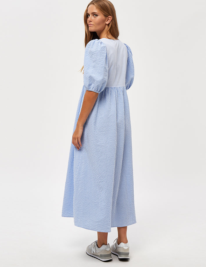 Minus Fia kjole Kjoler 9421S Blue Stripe
