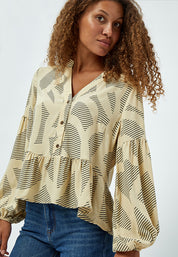 Peppercorn Fijola Bluse Bluser 0273P Warm Sand Print