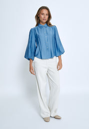 Peppercorn Gatty 3/4 Sleeve Shirt Skjorter 2993 Marina Blue
