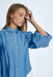 Peppercorn Gatty 3/4 Sleeve Shirt Skjorter 2993 Marina Blue
