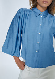 Peppercorn Gatty 3/4 Sleeve Shirt Skjorter 2993 Marina Blue
