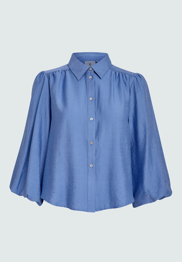 Peppercorn Gatty 3/4 Sleeve Shirt Skjorter 2993 Marina Blue