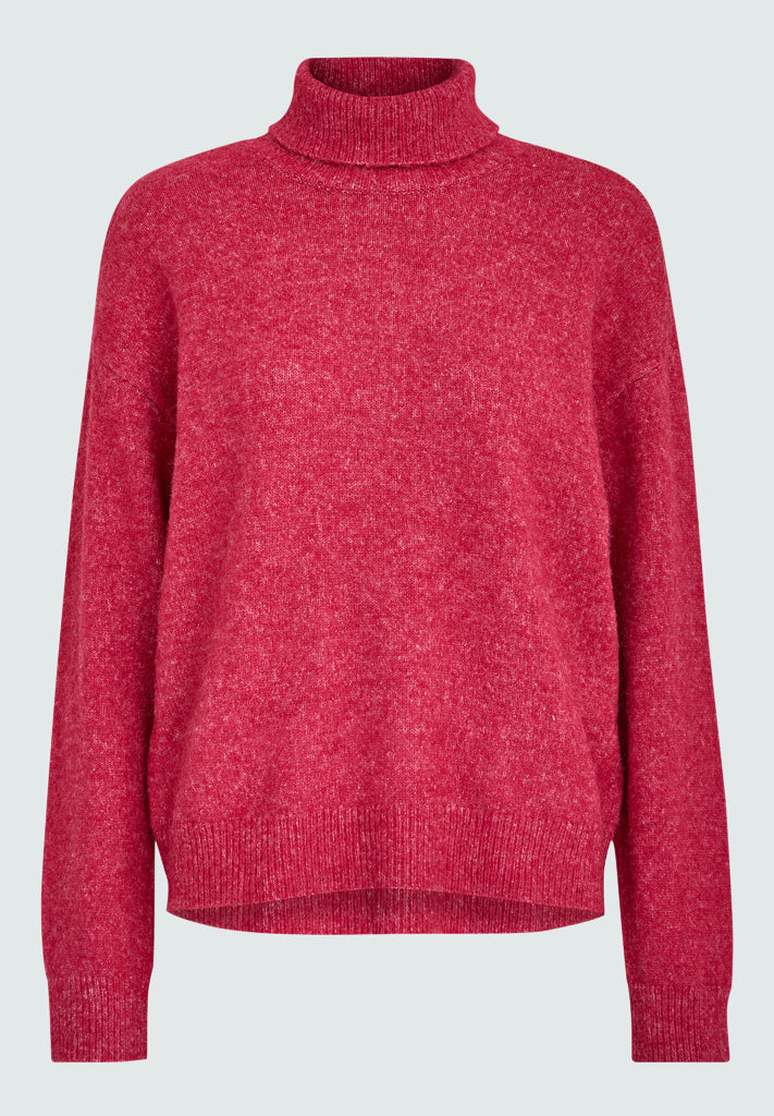 Desires Gea Høj Hals Strik Pullover 4039 Virtual Pink