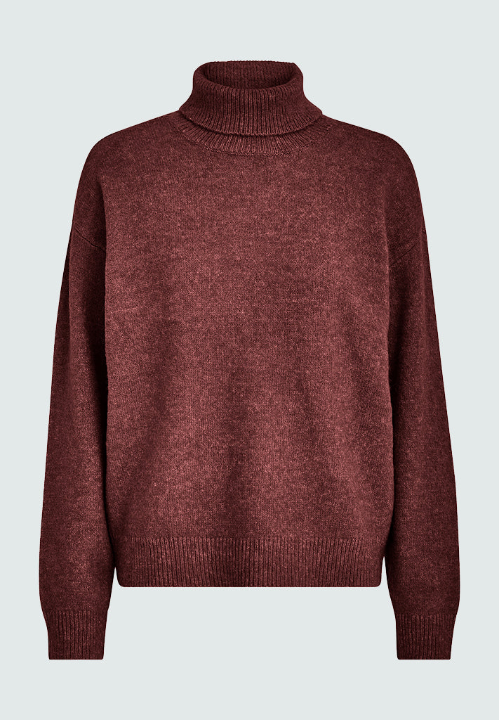 Desires Gea Høj Hals Strik Pullover 5061 Madder Brown