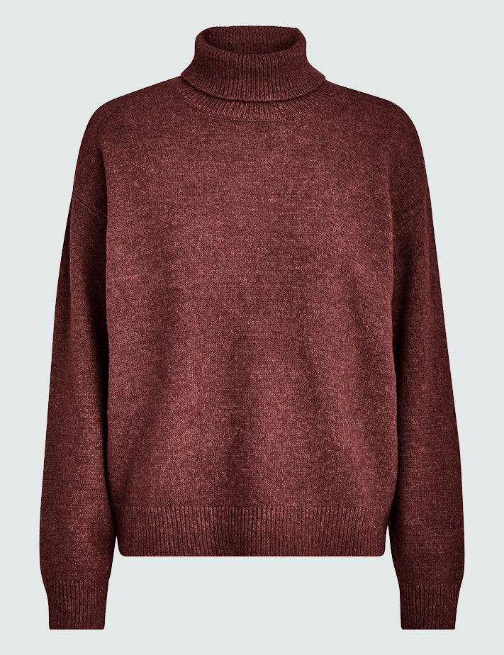 Desires Gea Høj Hals Strik Pullover 5061 Madder Brown