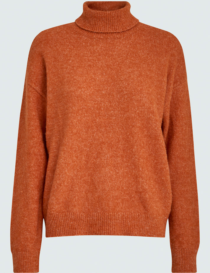 Desires Gea Høj Hals Strik Pullover 6512 Harvest Pumpkin