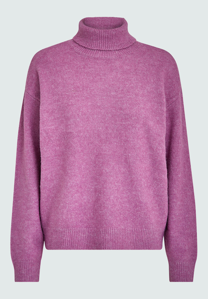 Desires Gea Høj Hals Strik Pullover 7208 Bodacious Pink