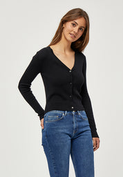 Desires DSGeisha Rib Cardigan Cardigans Sort