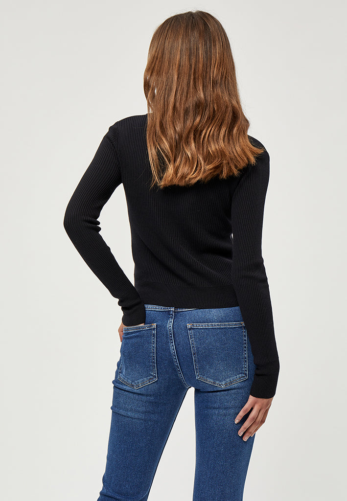 Desires Geisha Rib Cardigan Cardigans Sort