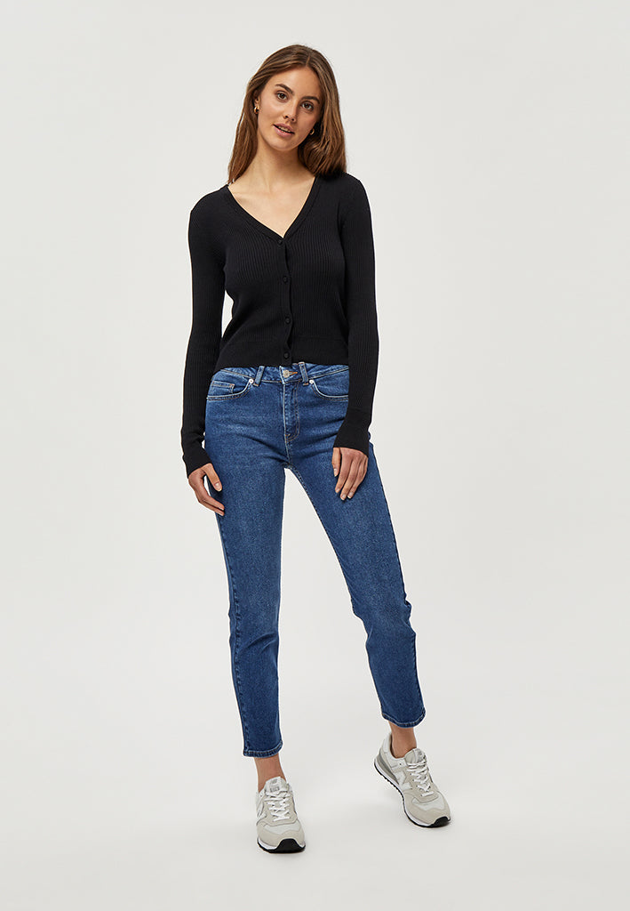 Desires Geisha Rib Cardigan Cardigans Sort