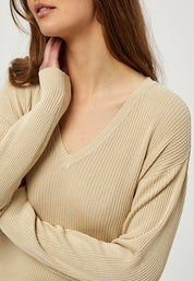 Desires DSGeisha Rib V Pullover Pullover 9014 Oyster Gray