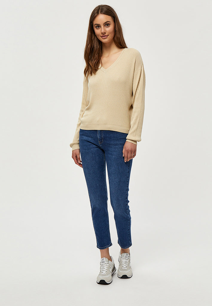 Desires DSGeisha Rib V Pullover Pullover 9014 Oyster Gray