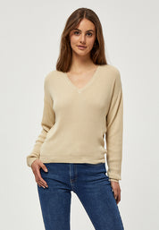 Desires DSGeisha Rib V Pullover Pullover 9014 Oyster Gray