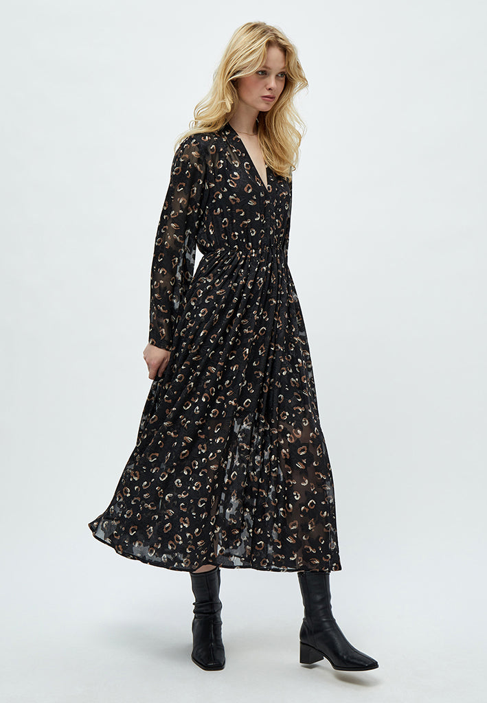 Peppercorn Hilma Gigi Maxi Kjole Kjoler 9000P Black Print