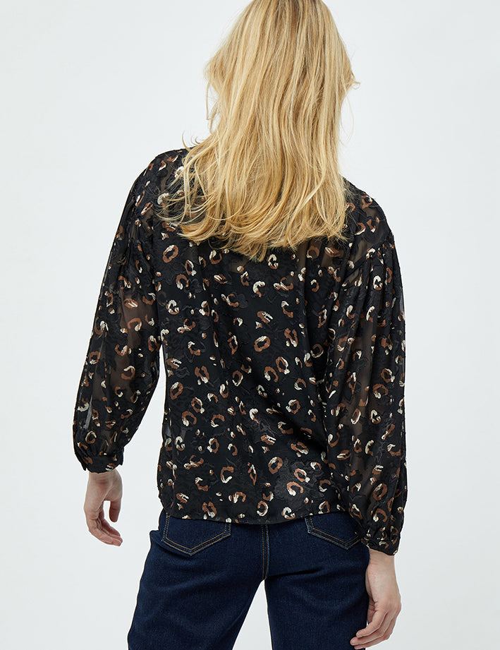 Peppercorn Hilma langærmet skjorte Skjorter 9000P Black Print
