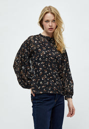 Peppercorn Hilma langærmet skjorte Skjorter 9000P Black Print