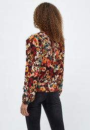 Desires Jaclyn V-hals Bluse Bluser 5000P Redwood Print