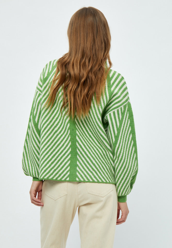 Peppercorn Jayda GRS Mock Neck Long Sleeve Knit Pullover Pullover 3186J Foliage Green Jacquard