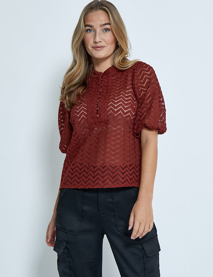 Minus Jeva Bluse Bluser 5061 Madder Brown