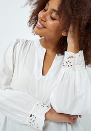 Peppercorn Julianna Blonde Bluse Curve Bluser Hvid
