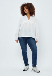 Peppercorn Julianna Blonde Bluse Curve Bluser Hvid