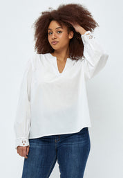 Peppercorn Julianna Blonde Bluse Curve Bluser Hvid