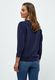 Peppercorn Laila 3/4 Ærme Sweat Sweatshirts 1550 NAVY