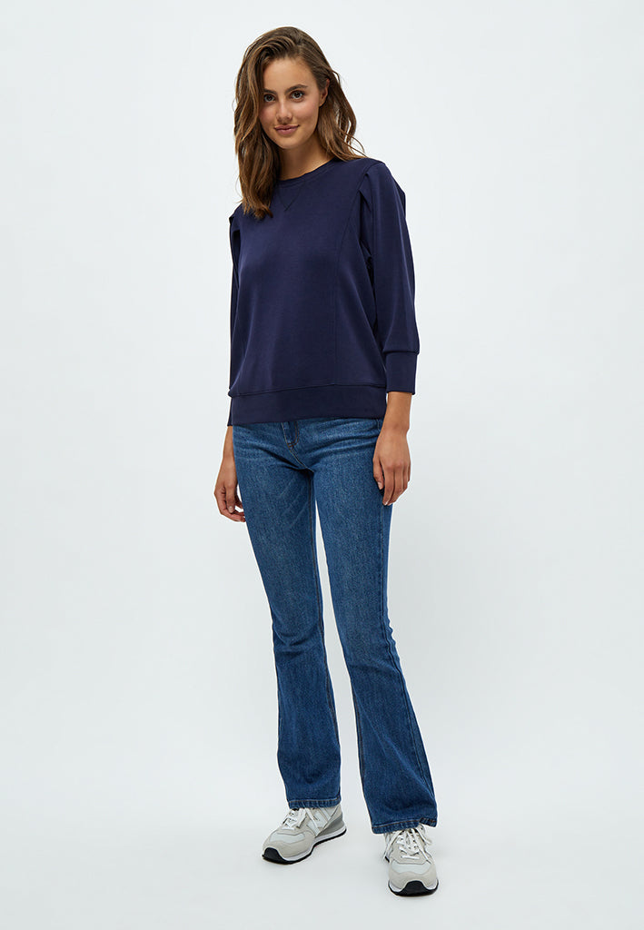 Peppercorn Laila 3/4 Ærme Sweat Sweatshirts 1550 NAVY