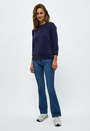 Peppercorn Laila 3/4 Ærme Sweat Sweatshirts 1550 NAVY