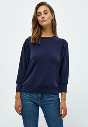 Peppercorn Laila 3/4 Ærme Sweat Sweatshirts 1550 NAVY