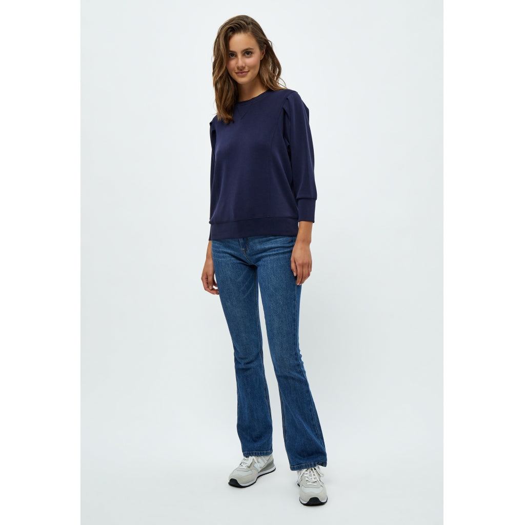 Peppercorn Laila 3/4 Ærme Sweat Sweatshirts 2318 MIDNIGHT NAVY