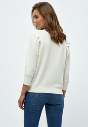 Peppercorn Laila 3/4 Ærme Sweat Sweatshirts 235 Cloud Dancer