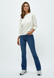 Peppercorn Laila 3/4 Ærme Sweat Sweatshirts 235 Cloud Dancer