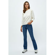 Peppercorn Laila 3/4 Ærme Sweat Sweatshirts Hvid