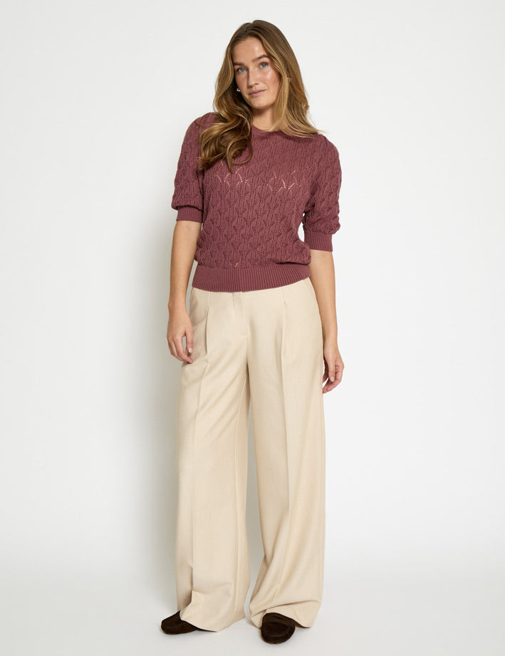 Minus Lamina Strik Pullover Pullover 4058 Roan Rouge
