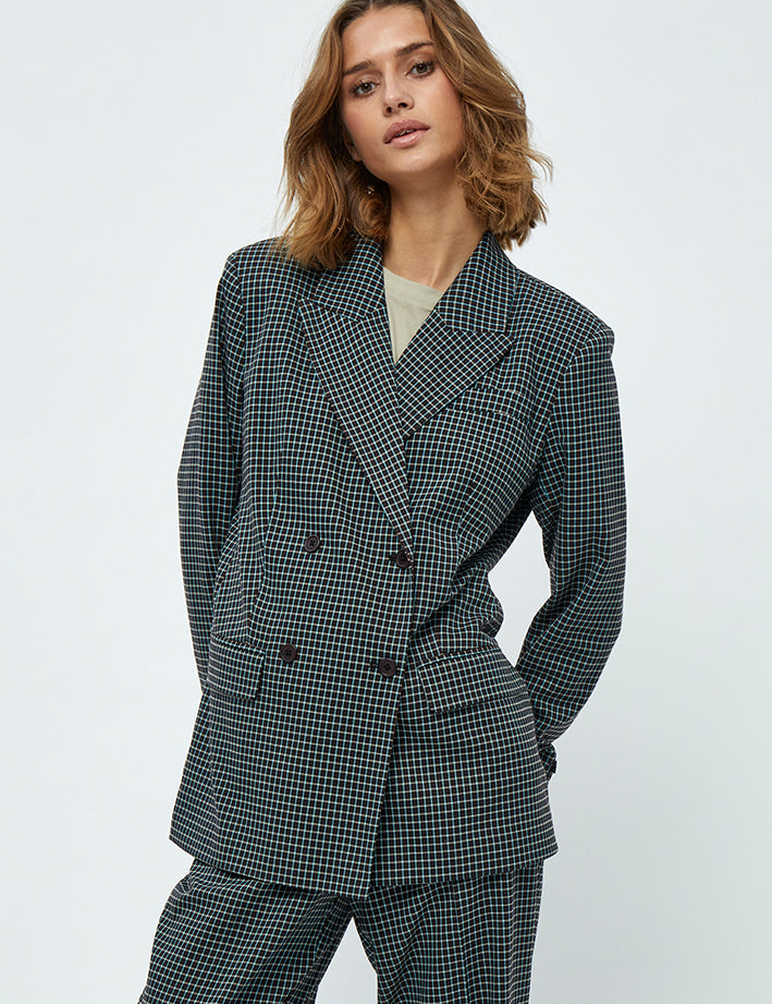 Minus Lekira Blazer Blazer 9454C Slate Brown Checked