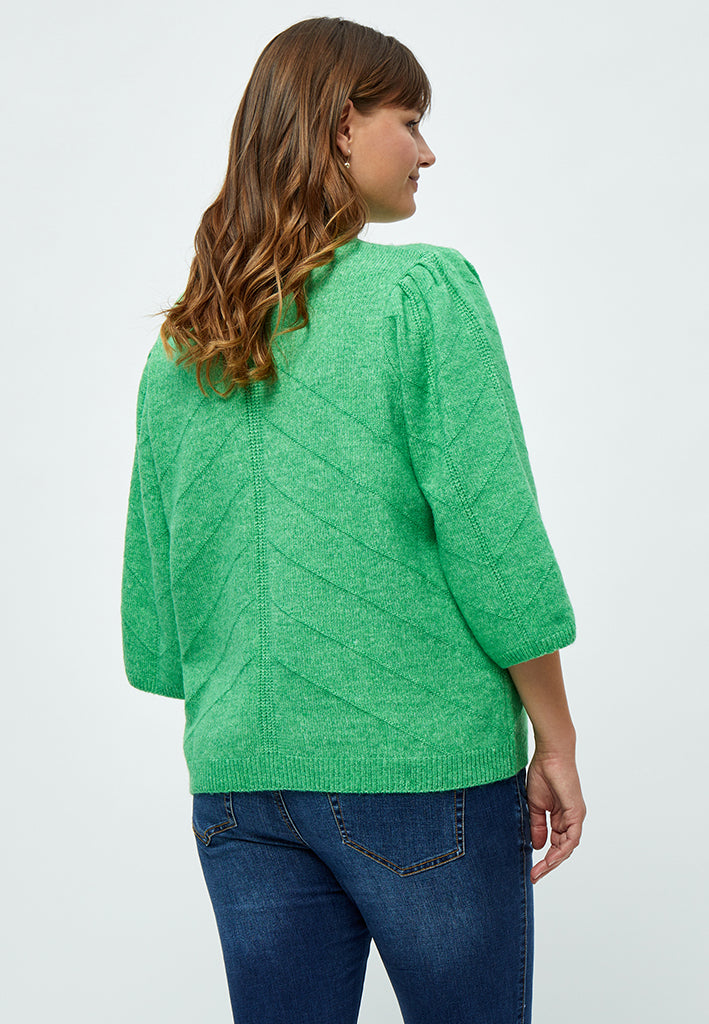 Peppercorn Lenore 3/4 Ærme Pullover Curve Pullover 3047 Green Spruce