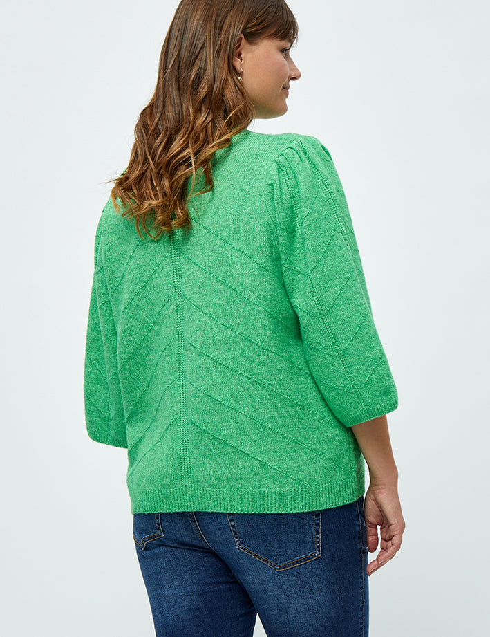 4 Ærme Pullover Curve Pullover 3047 Green Spruce