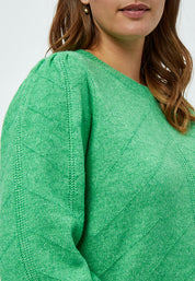 Peppercorn Lenore 3/4 Ærme Pullover Curve Pullover 3047 Green Spruce