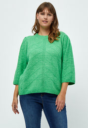 Peppercorn Lenore 3/4 Ærme Pullover Curve Pullover 3047 Green Spruce