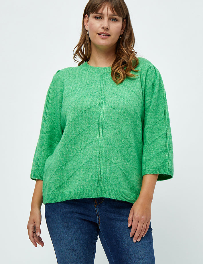 4 Ærme Pullover Curve Pullover 3047 Green Spruce