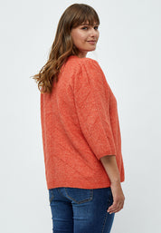 Peppercorn Lenore 3/4 Ærme Pullover Curve Pullover 6722 Intense Orange