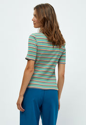 Peppercorn PCLeonora Stribet T-Shirt T-Shirt 3205S Bright Green Stripe
