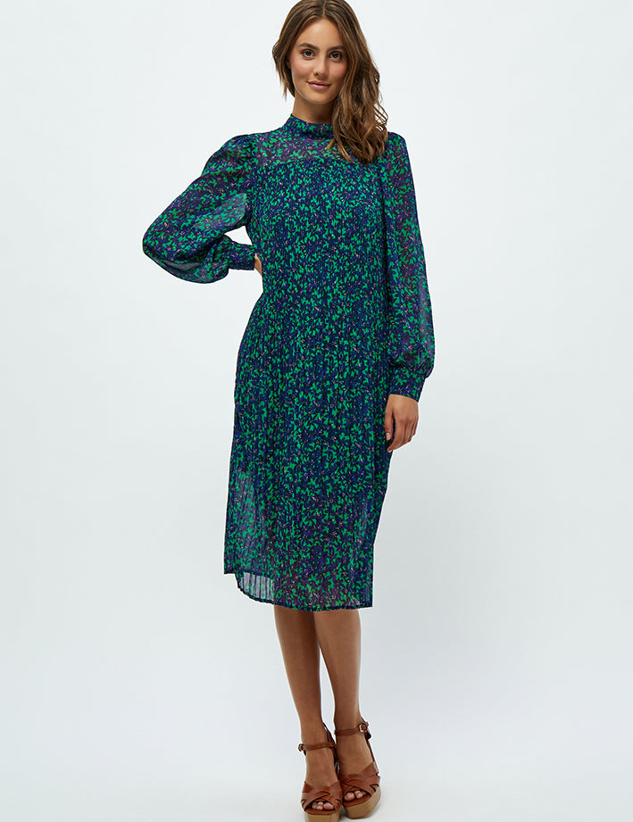 Peppercorn Levi Midi Kjole Kjoler 3205P Bright Green Print