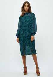 Peppercorn Levi Midi Kjole Kjoler 9456P Ocean Green Print