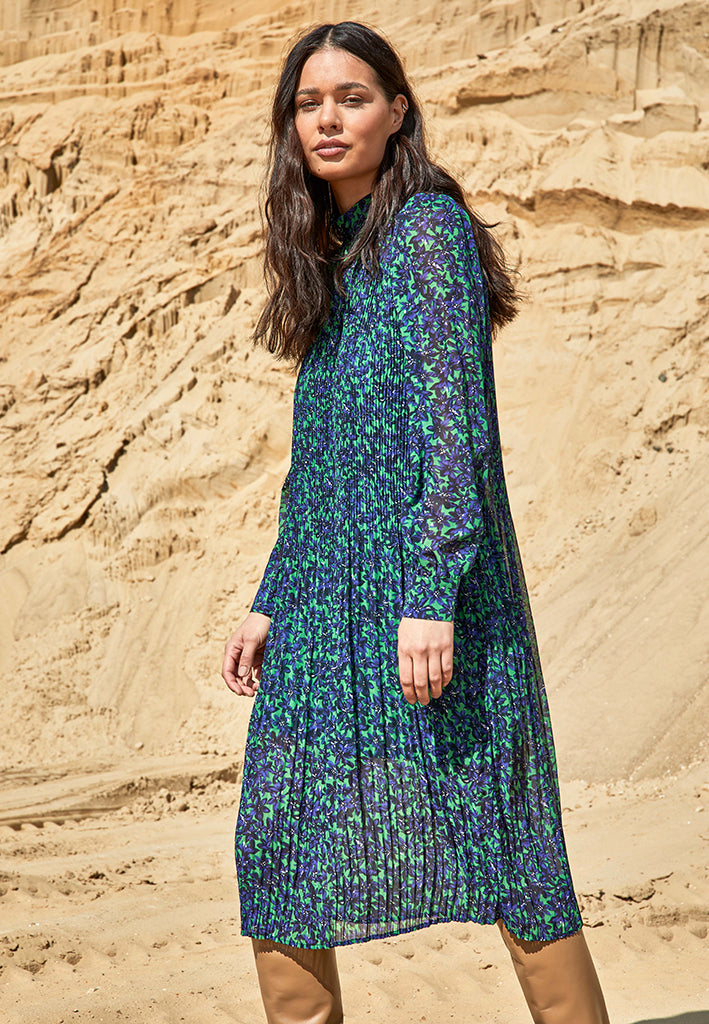 Peppercorn Levi Midi Kjole Kjoler 9456P Ocean Green Print