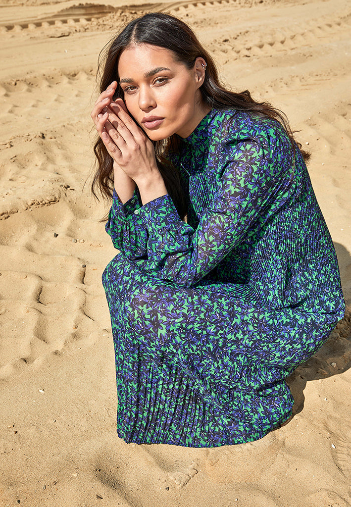 Peppercorn Levi Midi Kjole Kjoler 9456P Ocean Green Print